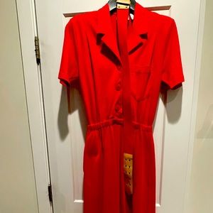Liz Claiborne Red Sport Dress with Belt Size S
